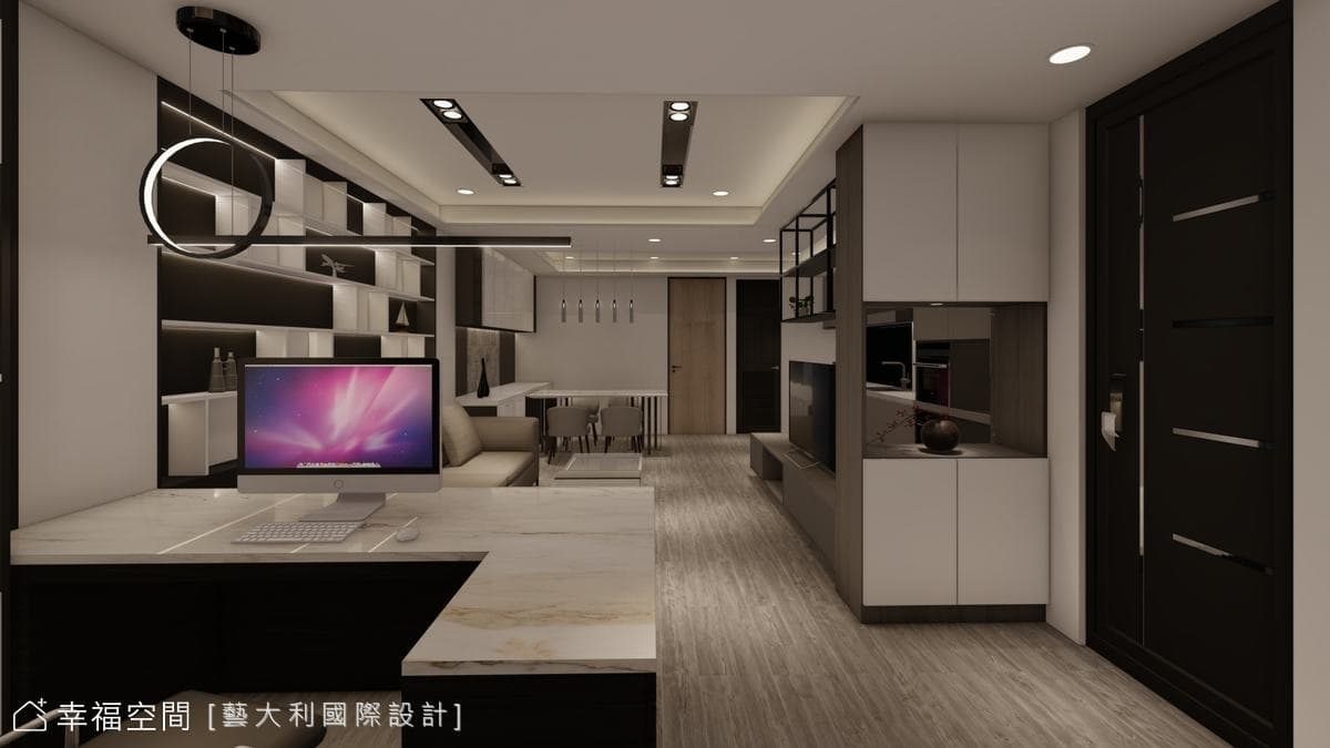 50年老屋翻新 黑白色調砌築現代輕奢美宅│現代風│24坪