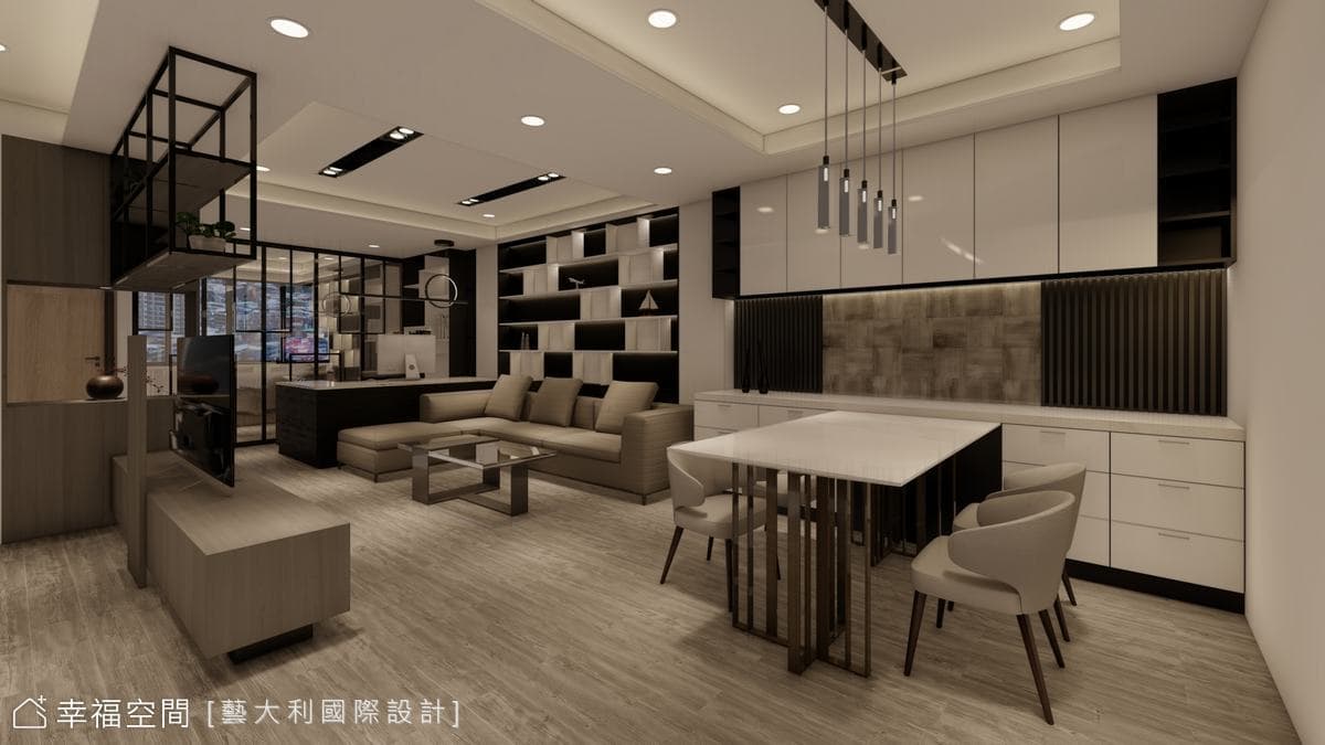 50年老屋翻新 黑白色調砌築現代輕奢美宅│現代風│24坪