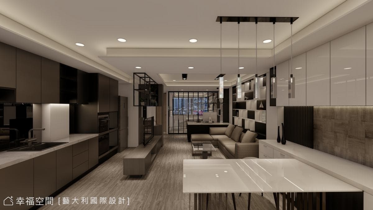 50年老屋翻新 黑白色調砌築現代輕奢美宅│現代風│24坪