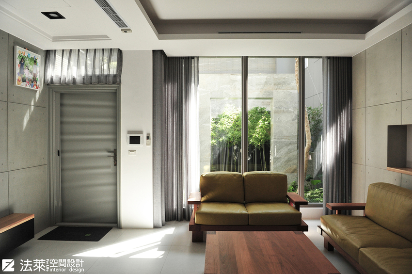 室內裝潢圖片，客廳 室內室外與自然結合的設計概念