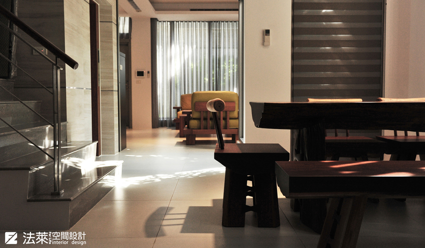 室內裝潢圖片，餐廳 室內室外與自然結合的設計概念