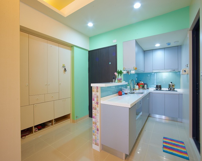 室內裝潢圖片，廚房 無毒環保繽紛彩色
